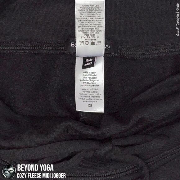 BEYOND YOGA COZY FLEECE LOUNGE AROUND MIDI JOGGER IN BLACK SUPER SOFT MODAL - Picture 8 of 11